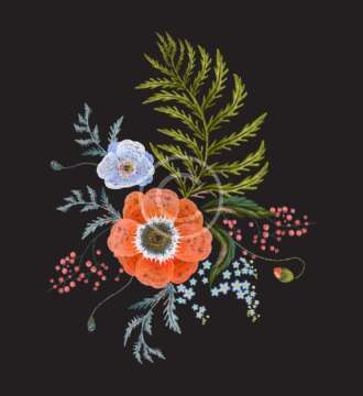Flowers on Dark